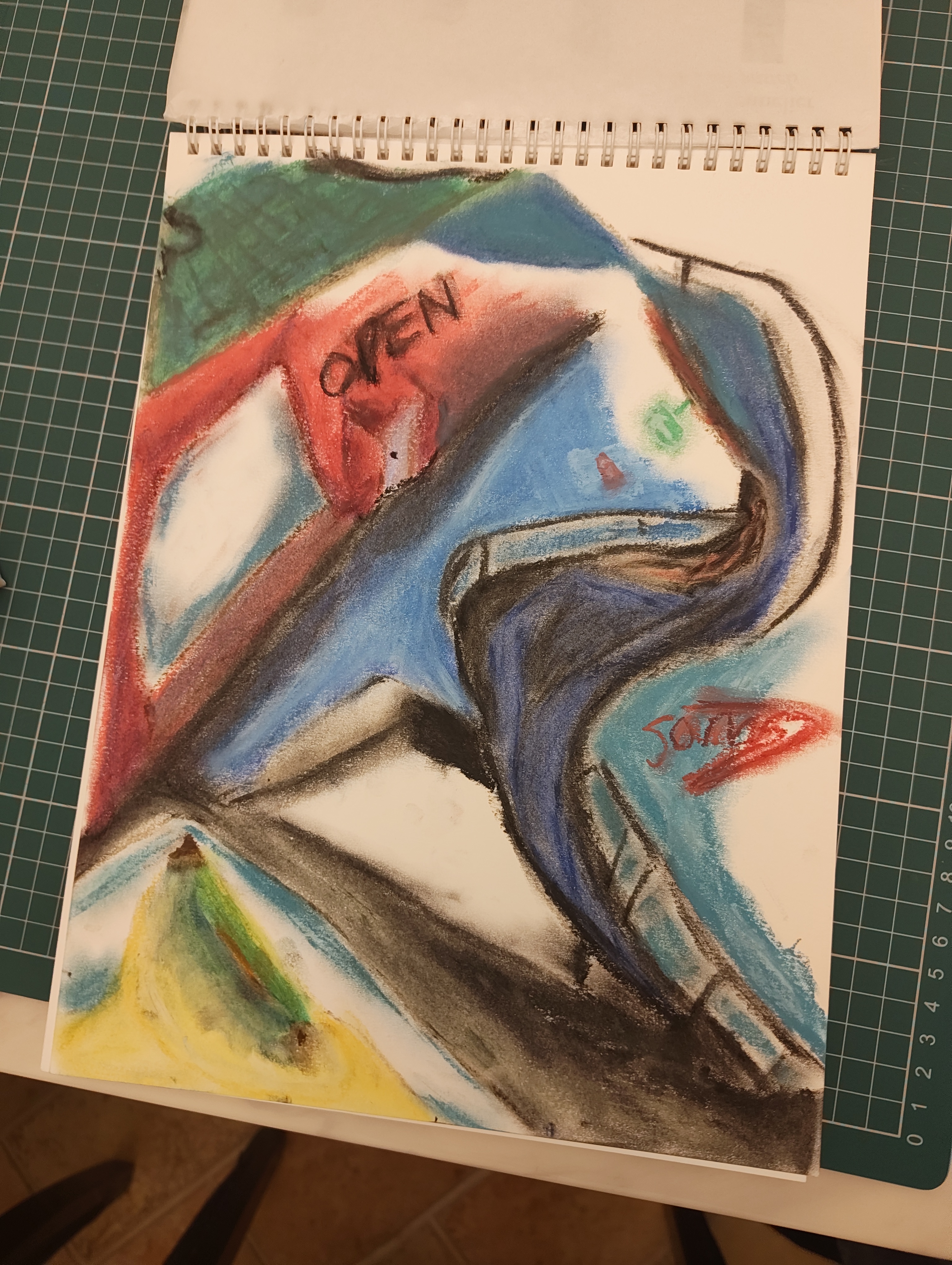 Abstract Oil pastel artwork
