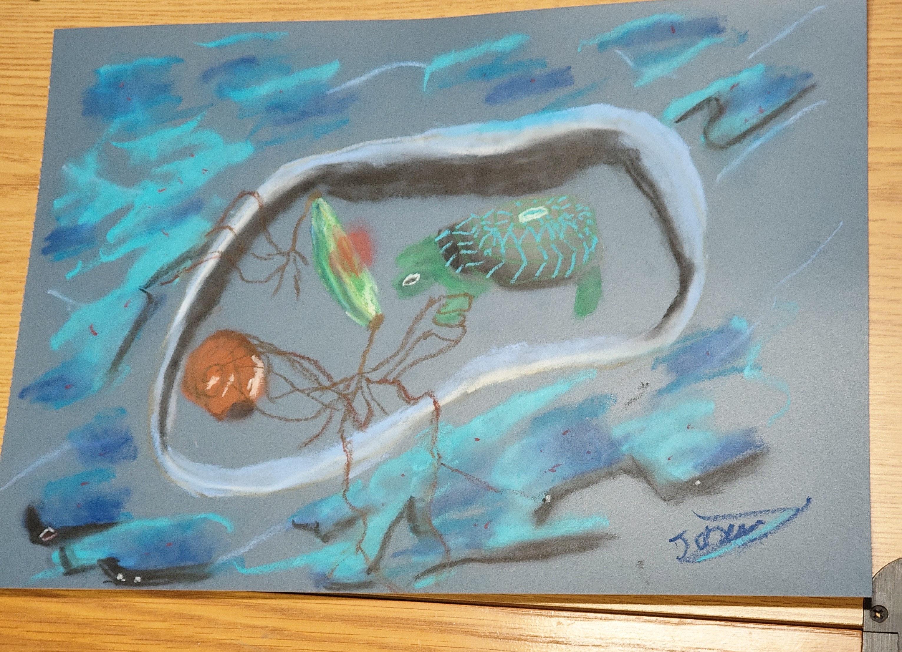 Surrealist Oil pastel artwork